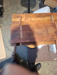 Blat de masă vidaXL din lemn masiv de salcâm 60x60 cm, grosime 25-27 mm — defect — defect, pentru piese: blat rupt în două (stare: vezi a 2-a imagine) 2