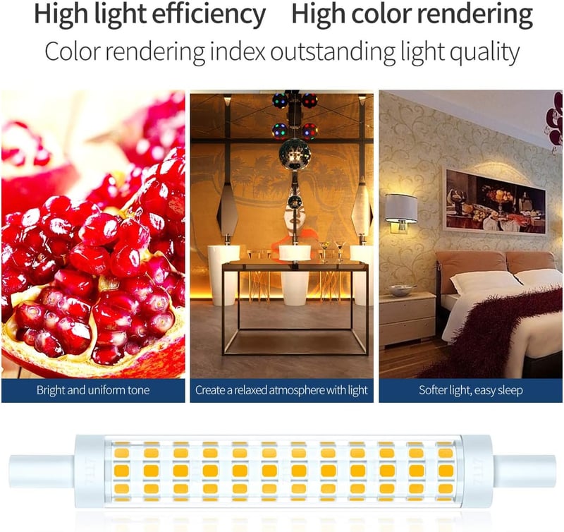 7117 R7s LED Izzó (118 mm) – 10W, Meleg Fehér 3000K, 360° Fény, Halogén 100W Kiváltó, 2 db