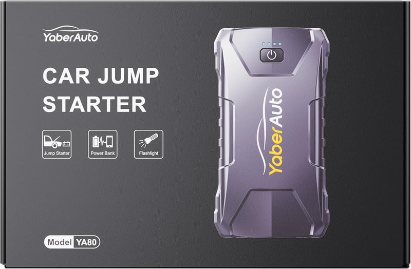 Yaber 2000A Autós Indításrásegítő Powerbank 7L Benzin/5,5L Dízel Motorokhoz, LED Lámpával