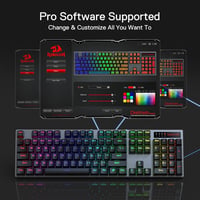 Redragon K556 PRO RGB vezeték nélküli gamer billentyűzet, cserélhető csendes piros kapcsolókkal 8