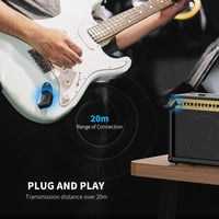 LEKATO 5.8GHz Vezeték Nélküli Gitár Rendszer Töltődobozzal - 4 Csatornás Adó-Vevő Szett Gitárhoz, Basszushoz és Elektromos Hangszerekhez 4
