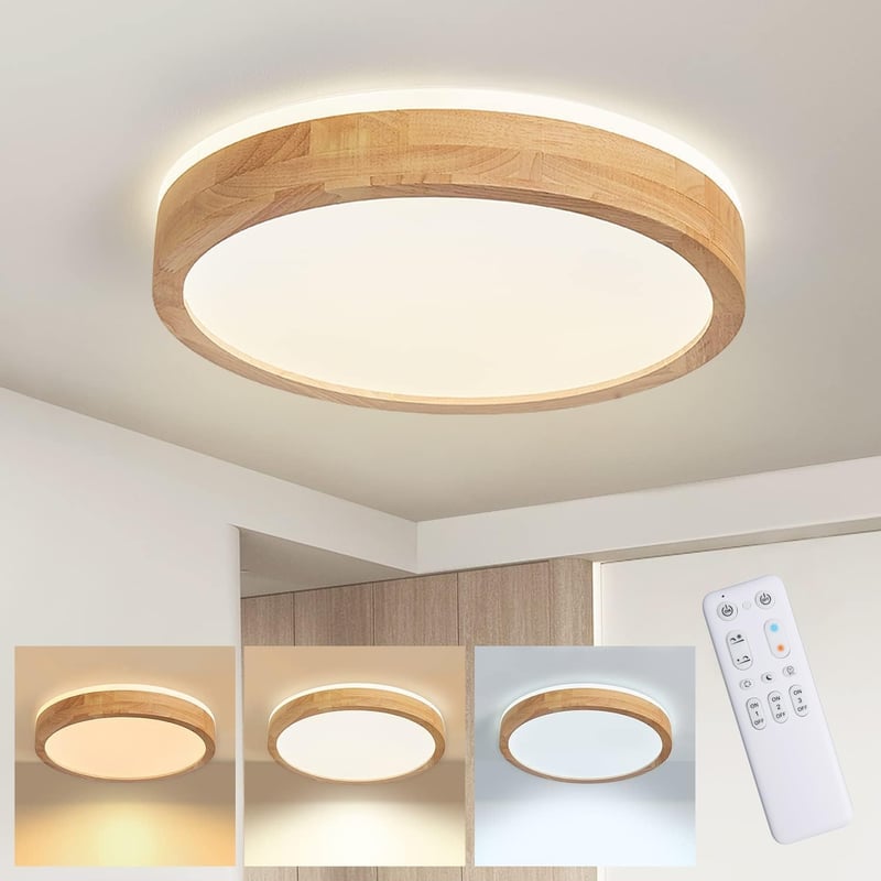 Baerolc Fa LED Mennyezeti Lámpa 40cm - Távirányítós, Fényerőszabályozható, 32W, 3000K-6000K, Kerek Világítás Hálószobába, Irodába, Konyhába