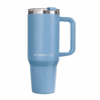 Pohár IronMaxx s rukoväťou – Ice Blue, 1,2 l, nerezová oceľ, dvojstenný – slamka nie je súčasťou balenia (stav: pozri 2. obrázok) 2