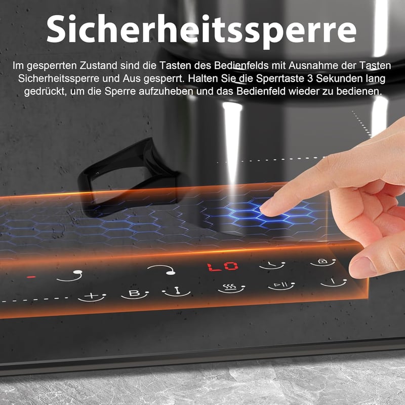 Cooksir 60 cm-es Indukciós Főzőlap 4 Zónával - Rugalmas Kombinált Felülettel, 3500W Teljesítmény, Üvegkerámia, Önálló Beépíthető
