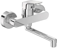 Ideal Standard Ceraflex Fali Konyhai Csaptelep, 200 mm Kifolyócsővel, Króm, Forgatható, S-Csatlakozás, Víztakarékos Rendszerrel, 38 mm Állít 1