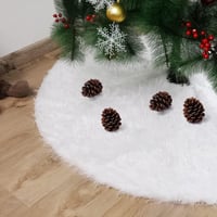 Kerek Fehér Plüss Karácsonyfa Szoknya - Ünnepi Dekoráció 5