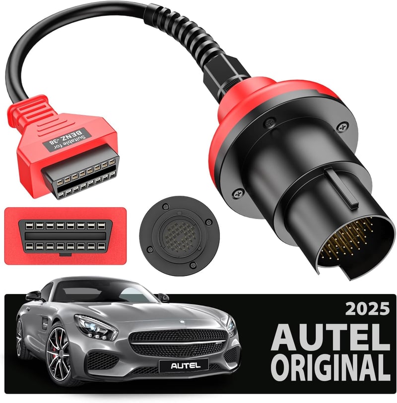 Autel Mercedes Benz 38-16 Pin OBD2 Diagnosztikai Adapter - Kompatibilis MK808 MP808 MK908 MS906 Szkennerekkel, 38 Pin OBD1-ről 16 Pin OBDII-