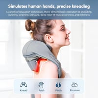 Új 2024 Shiatsu nyak- és vállmasszírozó készülék melegítéssel, 5D forgó masszázzsal - szürke 4