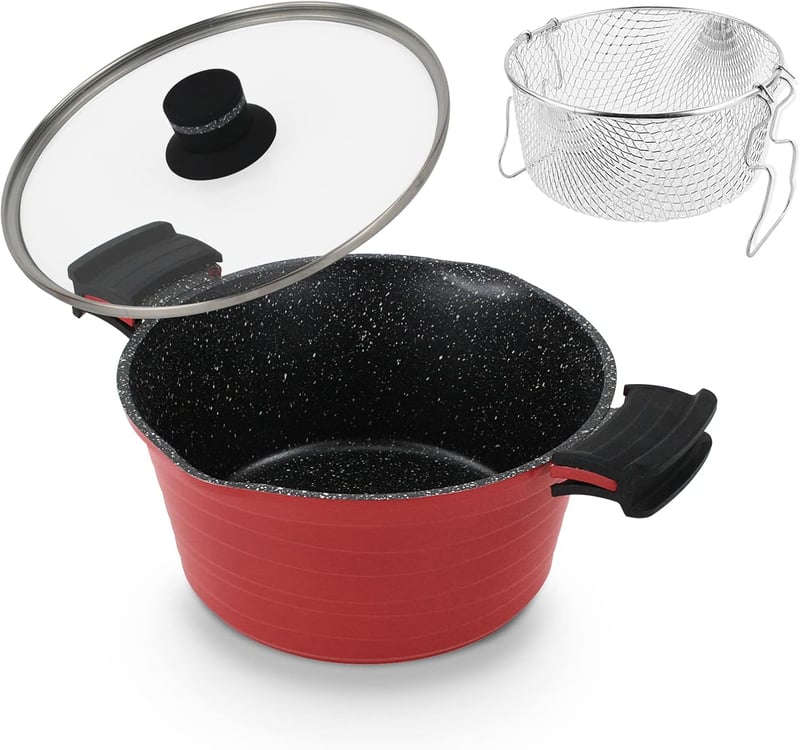 Rossetto 2 az 1-ben Serpenyő és Fritőz, 24cm, Tapadásmentes, Minden Tűzhelyre