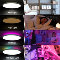 LUTW 24W RGB LED mennyezeti lámpa, okos, távirányítós, Alexa kompatibilis, 28cm 6