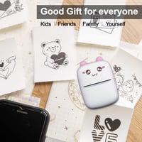 PNGOS Rózsaszín Mini Bluetooth Hőnyomtató - Hordozható Tintamentes Matrica és Fotónyomtató 5