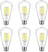 Aiwerttes E27 LED Retro Dekor Izzó 6W Hideg Fehér 6 db-os Csomag 600LM 1