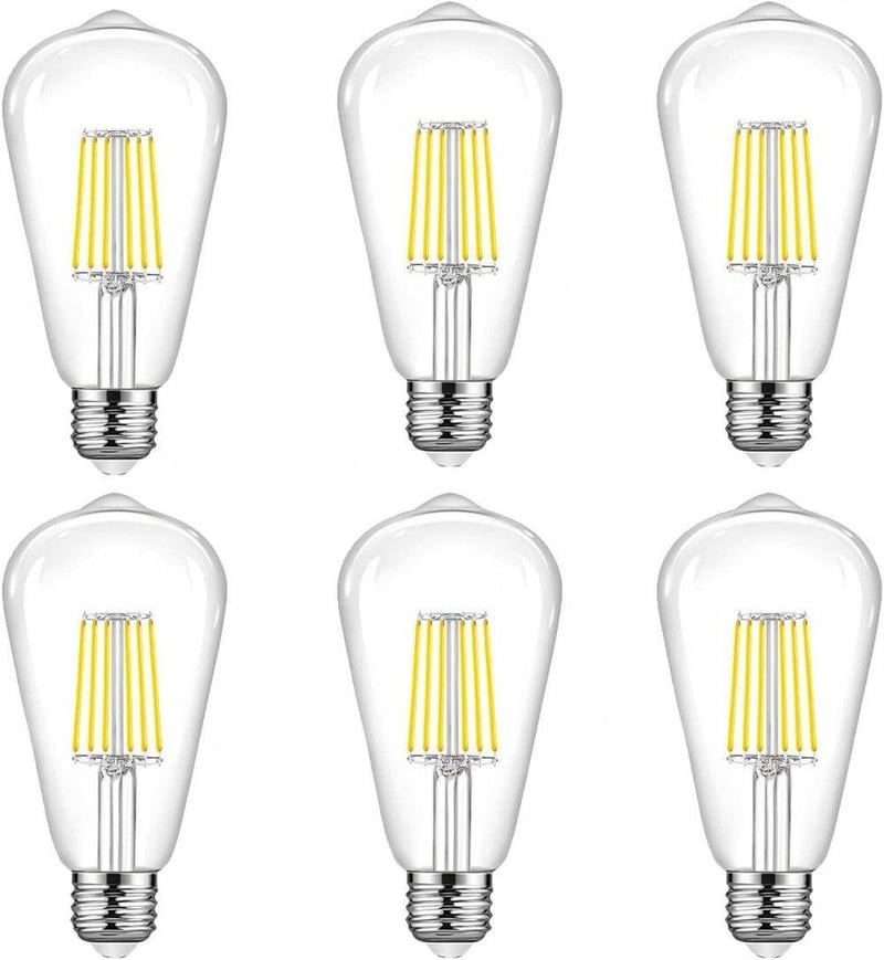 Aiwerttes E27 LED Retro Dekor Izzó 6W Hideg Fehér 6 db-os Csomag 600LM