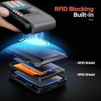 Xlayout Mágneses Pénztárca MagSafe-hez RFID Védelemmel - iPhone Kártyatartó Állvánnyal, 4 Kártya Tárolására, Fényképtartóval, Fekete 3
