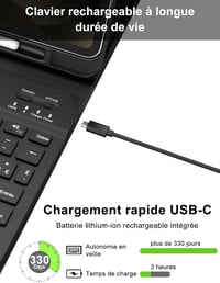 FOGARI iPad Pro 11/Air 5/Air 4 Bluetooth Billentyűzet Tok Érintőpaddal - Mágneses Vezeték Nélküli AZERTY Francia Kiosztás, Fekete 4