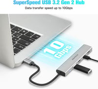 RSHTECH 10Gbps USB-C Hub 4 portos, MacBook Pro/Air M1/M2 kompatibilis, ultravékony alumínium adapter 2