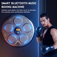TAZZOR Bluetooth Zenés Boxgép - Otthoni Edzőfelszerelés Erőmérővel, Reflexfejlesztő Koordinációs Eszköz Gyerekeknek és Felnőtteknek, Fekete 2