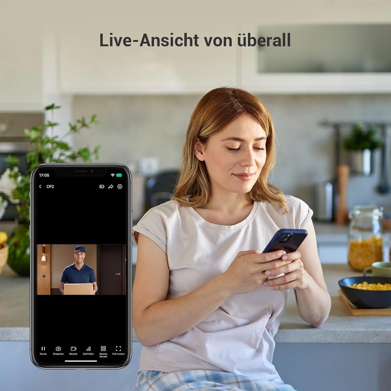 EZVIZ CP2 WiFi Ajtókémlelő 4,3" Színes Kijelzővel - 2MP Vezeték Nélküli Videós Kaputelefon 146° Látószöggel, 2200 mAh Akkumulátorral, Időjár