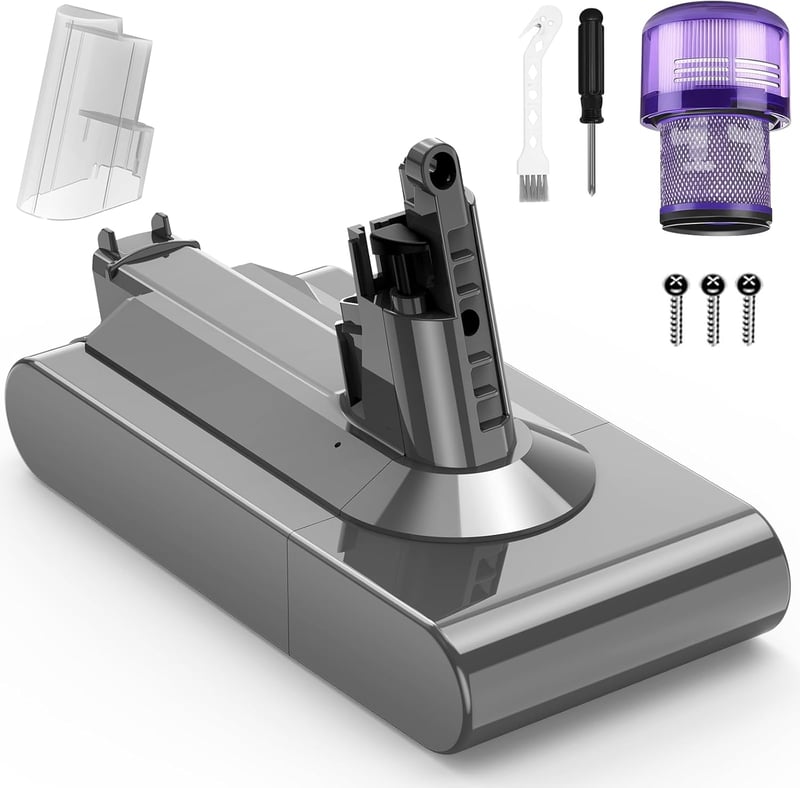 ASUNCELL 3900 mAh V11 Akkumulátor Dyson SV14 Porszívókhoz - 25.2V Csavaros Típus Absolute Complete Fluffy Modellekhez - Szűrővel és Kefével
