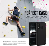 BEZ Samsung Galaxy A40 Ütésálló Tok - Dupla Rétegű Páncél Védőtok Kitámasztóval, Fekete Színben, Strapabíró Műanyag-Gumi Borítás 2