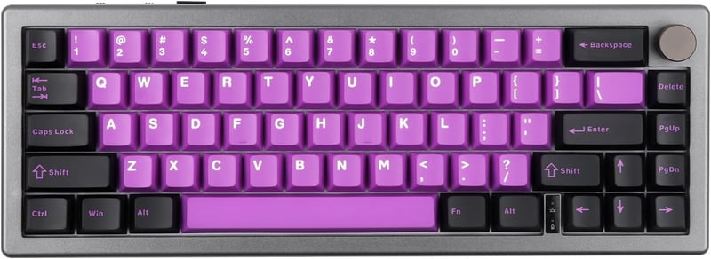 EPOMAKER EK68 65% Mechanikus Gamer Billentyűzet, Hot-Swap, Hármas Csatlakozás, 3000 mAh Akkumulátor, RGB Háttérvilágítás, PBT Keycaps, Feket