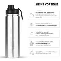 720°DGREE "noLimit" boca od nehrđajućeg čelika 1200 ml – za gazirana pića, nepropusna, bez BPA, termosica, 12h toplo / 24h hladno, sa sportskim poklopcem 2