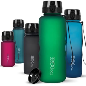 720°DGREE uberBottle Tritan sportska boca 1,5 litara s filterom, bez BPA, softTouch površina, za teretanu, fitness, sportove na otvorenom, k