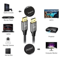 DP 1.4 Kábel 8K@60Hz 4K@144Hz 32.4Gbps Nylon Fonott - Újracsomagolt 2
