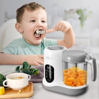 BEAR Bébiétel Készítő - Automata Párolás és Aprítás, 400ml Tritan Edény, BPA-mentes, Öntisztító Funkció, Bébiétel Főző Fehér Színben - White 7