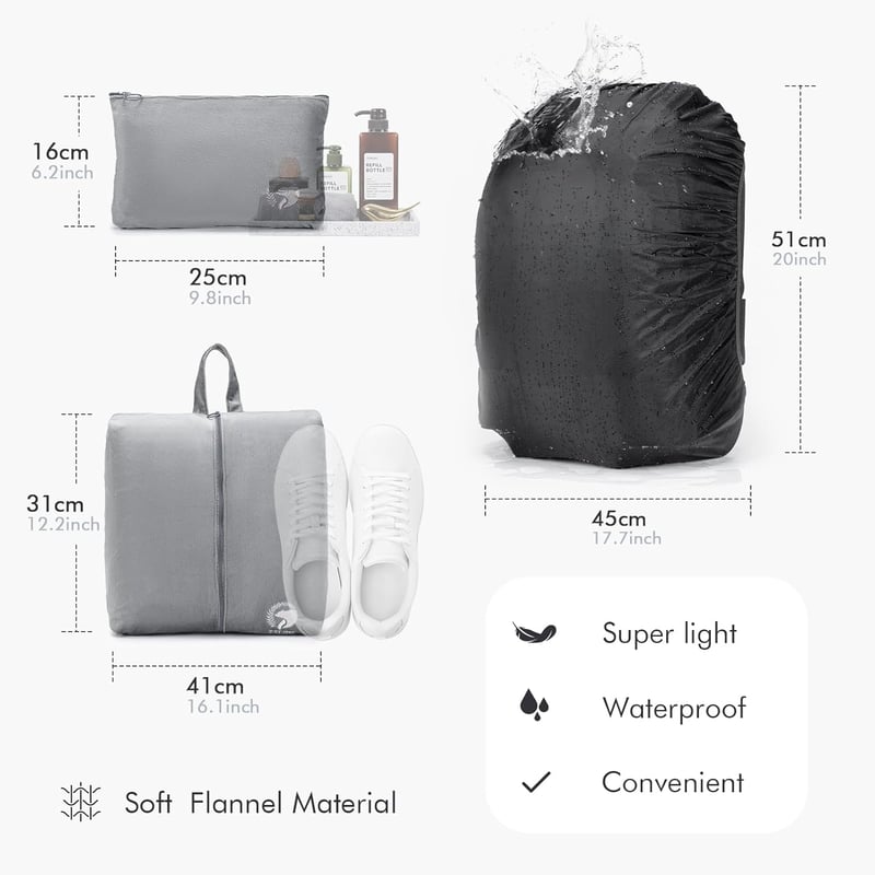 BAGZY Gurulós Hátizsák 45x36x20 cm - Kétkerekű Laptoptáska 15.6" Méretű Laptophoz, EasyJet Kézipoggyász Méretű Utazótáska Biztonsági Zárral