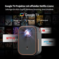 WEMAX Hordozható Mini Projektor Netflix és Google TV Támogatással, 1080P Natív Felbontás, 4K Kompatibilis, Dolby Audio, WiFi, Bluetooth, Ott 2