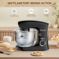 Facelle Konyhai Robotgép 1500W - 5,5L és 4,5L Rozsdamentes Acél Tálakkal, 10+P Sebességfokozattal, Dagasztó, Keverő és Habverő Tartozékokkal 7