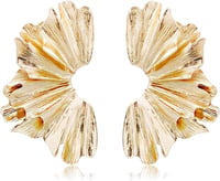 GUIZIYAO Ginkgo Levél Fülbevaló - Nagyméretű Arany Női Fülbevaló, Különleges Vintage Dizájn, Hipoallergén Anyag, Elegáns Ékszer 1