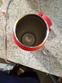 Oceľová fľaša na vodu ion8 600 ml s vyklápacím uzáverom na otváranie jednou rukou a rúčkou, nepriepustná, motív červeného jednorožca — vyskúšaná (stav: pozri 2. obrázok) 3