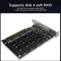 Annadue 4 portos M.2 NVMe SSD PCIe 4.0 adapter ventilátorral, RAID támogatással 4