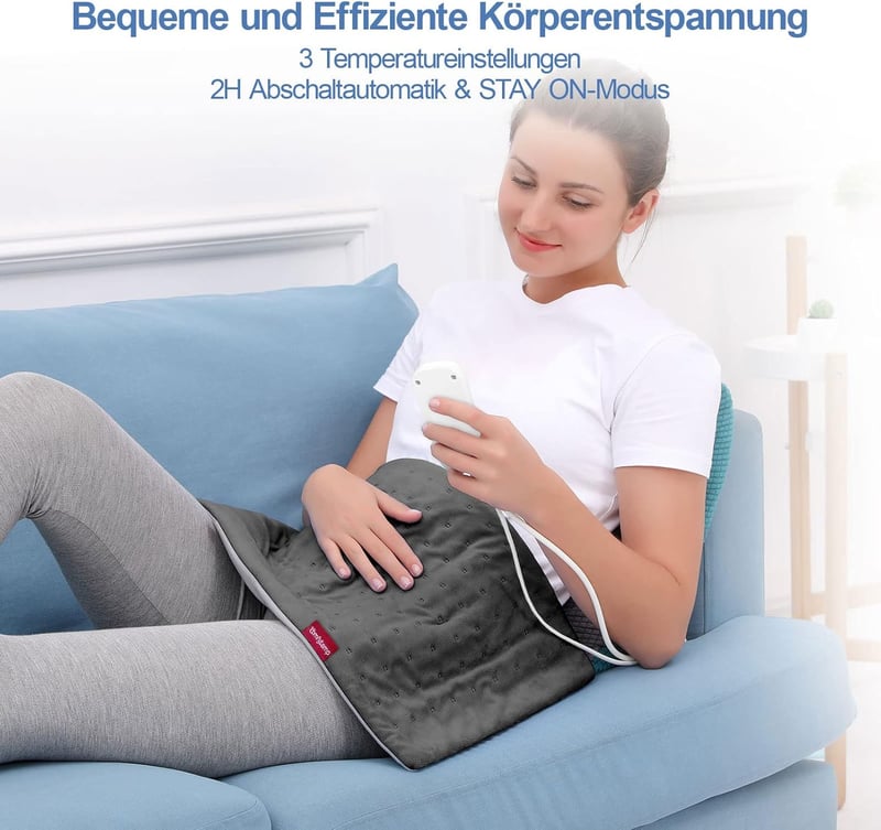 Comfytemp elektromos melegítőpárna, 30x60cm, 3 fokozatú, 2 órás időzítővel, mosható
