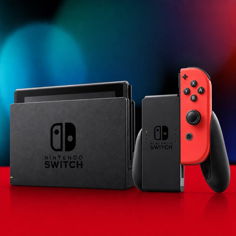 Herná konzola Nintendo Switch neónovo modrá a neónovo červená — chybná, čiastočne funkčná: Konzola nerozpozná pripojený modrý ovládač (stav: pozri 2. obrázok)
