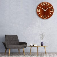 Plumeet 30cm-es Világító Fa Falióra - 3D Számokkal, Nesztelen, Fluoreszkáló 6