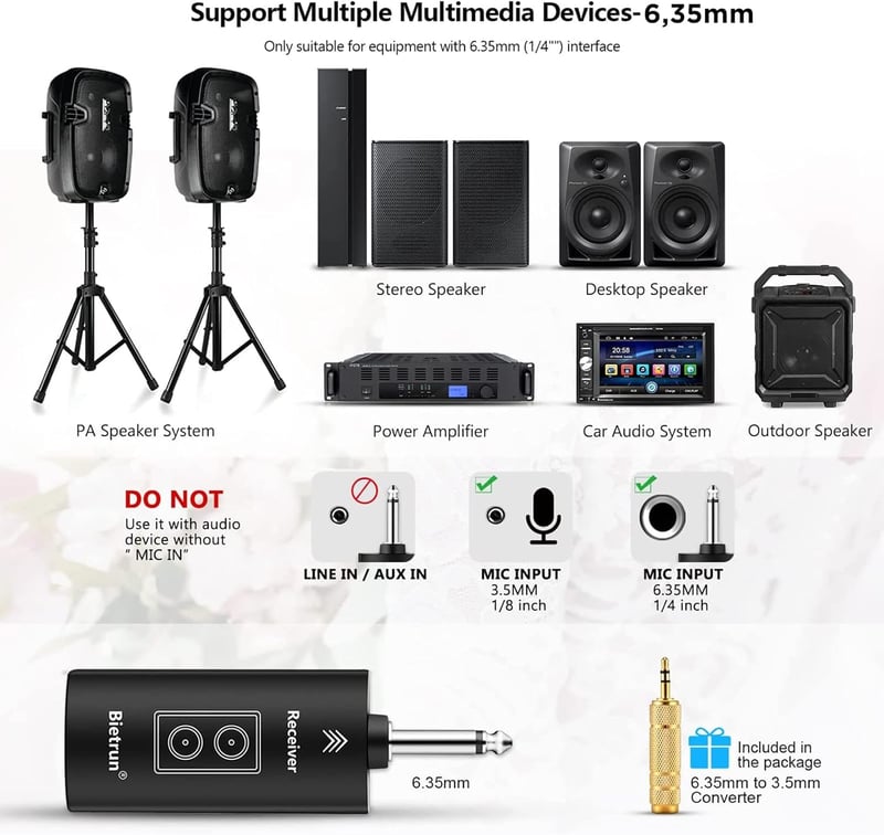 Bietrun UHF vezeték nélküli mikrofon Bluetooth-szal, hangeffektekkel, karaokéhoz és partikhoz
