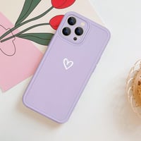 iPhone 13 Pro Max Lila Szilikon Tok Fehér Szívecskékkel - Ütésálló, Lányos 7