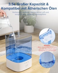 Maxcio 3,5L-es Párásító - RGB Fény, 3 Ködmód, Időzítő, 40 Órás Üzemidő 7