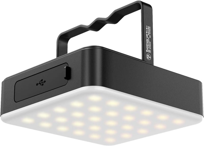 USB-C tölthető LED kempinglámpa 13400mAh, 4 fénymóddal, mágnessel