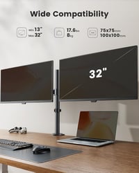 ErGear Dual Monitor Tartó 13-32" Képernyőhöz, Magasságállítható Dönthető 2