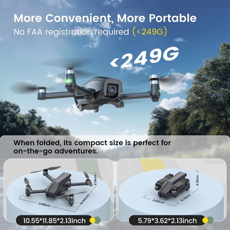 Holy Stone HS710 4K Kamerás Drón Felnőtteknek - GPS, 5G WiFi, Összecsukható Quadcopter Kezdőknek, Optikai Pozícionálás, Automatikus Hazatéré