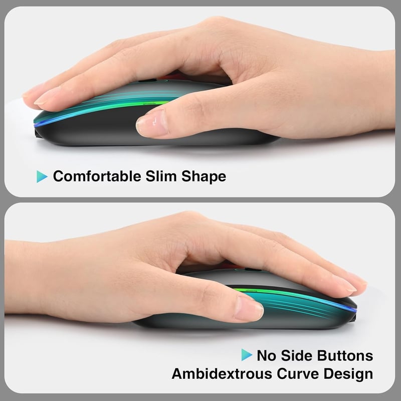 Cimetech ergonomikus vezeték nélküli egér - Bluetooth, USB, újratölthető, csendes, 1600 DPI