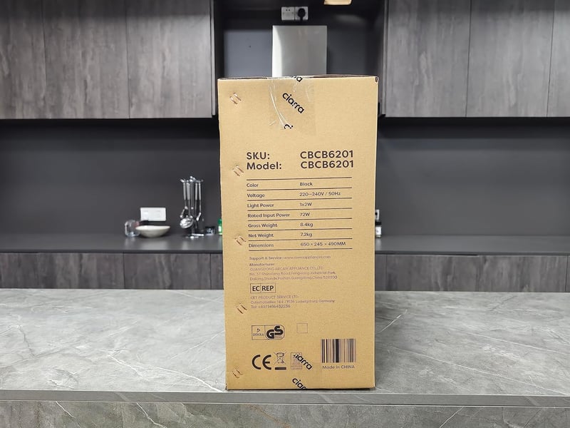 CIARRA 60 cm-es Falra Szerelhető Konyhai Páraelszívó - 60cm, Black