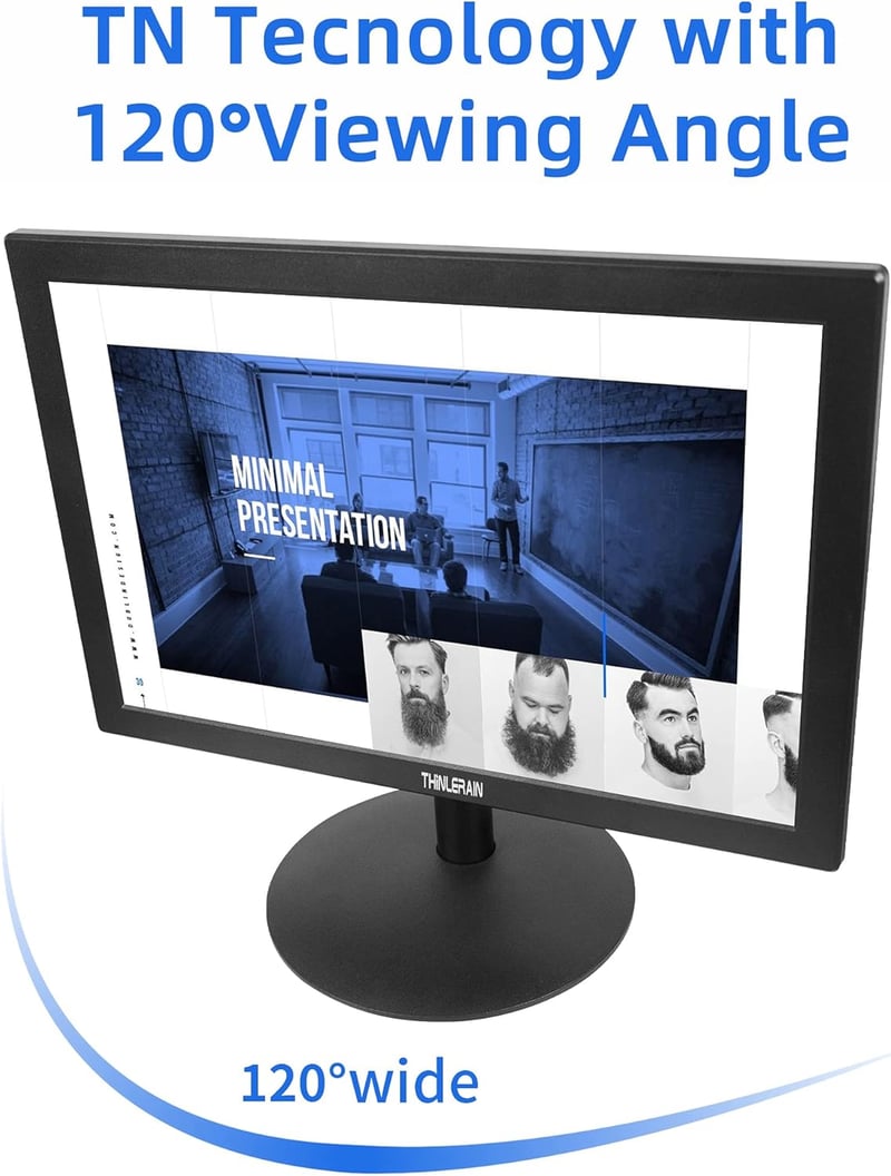 Thinlerain 15,4" HD Monitor 1400x900 Felbontással - Beépített Hangszórókkal, HDMI/VGA Csatlakozással, VESA Kompatibilis, PC/PS4/Xbox/Switch 