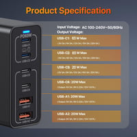 Baseus 165W GaN USB-C töltőállomás 6 portos, MacBook/iPhone/Samsung kompatibilis 4