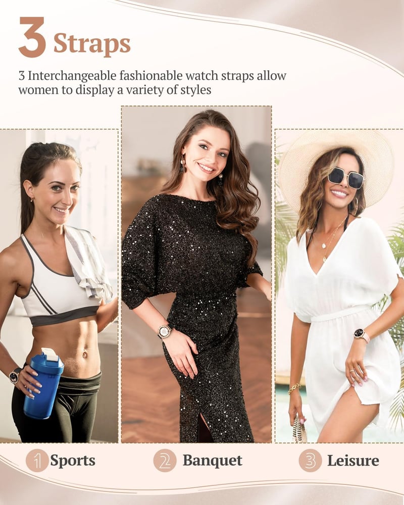 XINGHESF Női Okosóra Telefonos Funkcióval - Rozéarany Fitnesz Tracker, Pulzusmérő, SpO2