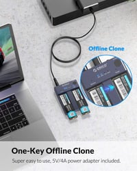 ORICO NVMe M.2 SSD Klónozó Dokkoló - 10 Gbps, Két Rekeszes, Offline Másolás 2